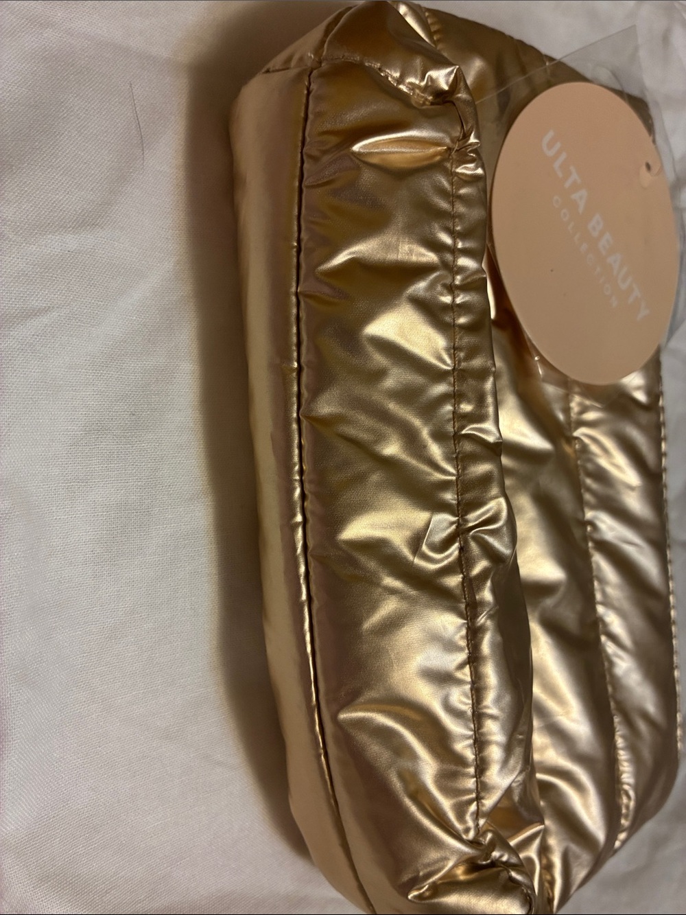 Ulta Beauty Gold Quilted Metallic Cosmetic Bag - Picture 3 of 6